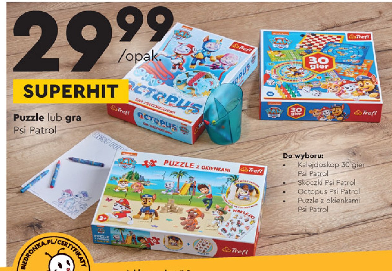 Puzzle z okienkami paw patrol Trefl promocja