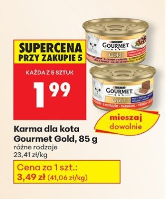 Karma dla kota Gourmet Gold różne rodzaje promocja w Biedronka