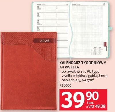 Kalendarz tygodniowy A4 Vivella promocja w Selgros