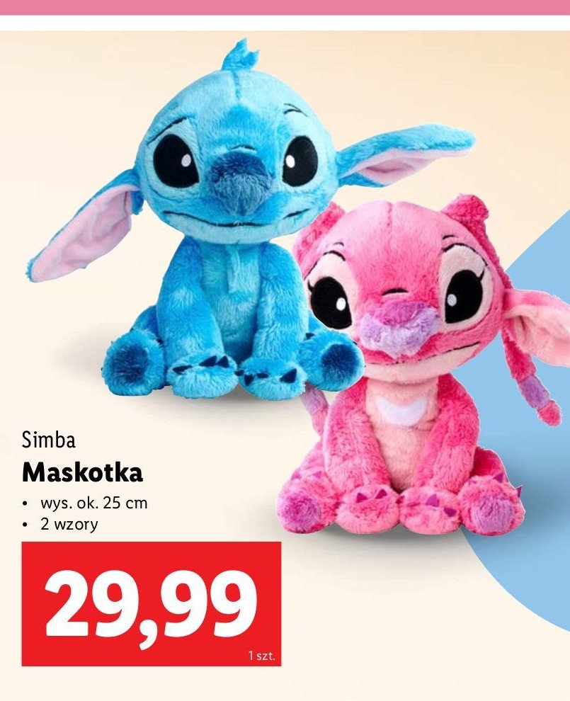 Maskotka pluszowa lilo&stitch 25 cm Simba promocja w Lidl