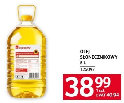 Olej słonecznikowy 5 L economy promocja w Selgros