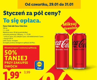 Napój gazowany Coca-Cola 330 ml promocja w Lidl