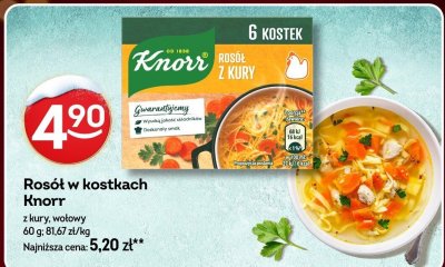 Rosół w kostkach Knorr z kury, wołowy promocja w Żabka