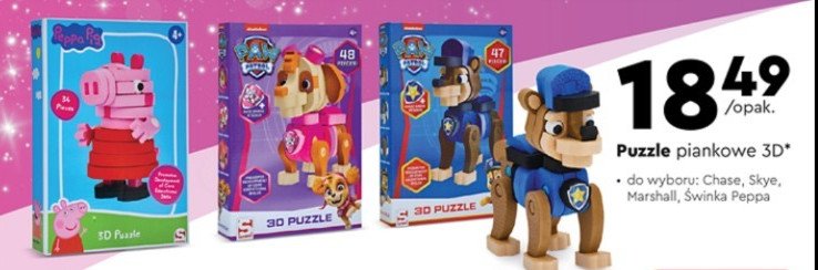 Puzzle piankowe 3d - 艣winka peppa promocja