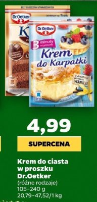 Krem do ciasta w proszku, różne rodzaje promocja w Netto