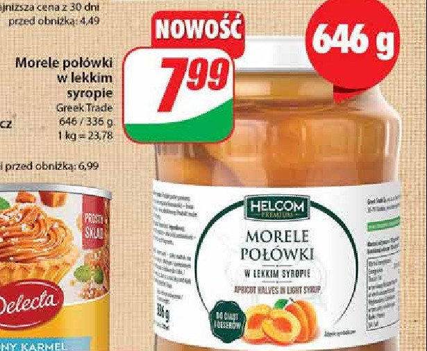 Morele po艂贸wki w syropie Helcom promocja