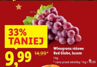 Winogrona różowe Red Globe, luzem promocja w Lidl