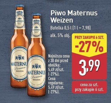 Piwo Maternus weizen promocja