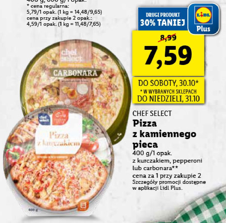 Pizza carbonara Chef select promocja
