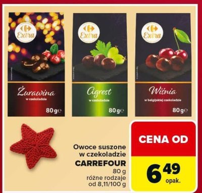 Owoce suszone w czekoladzie  promocja w Carrefour