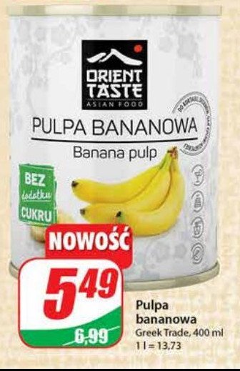 Pulpa bananowa Orient taste promocja