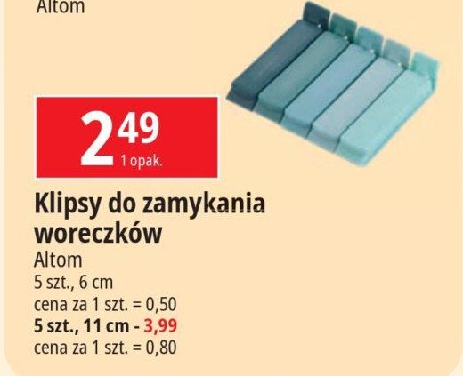 Klipsy do zamykania woreczków 11 cm Altom promocja