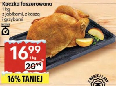 Kaczka faszerowana z jabłkami, z kaszą i grzybami promocja w Delikatesy Centrum