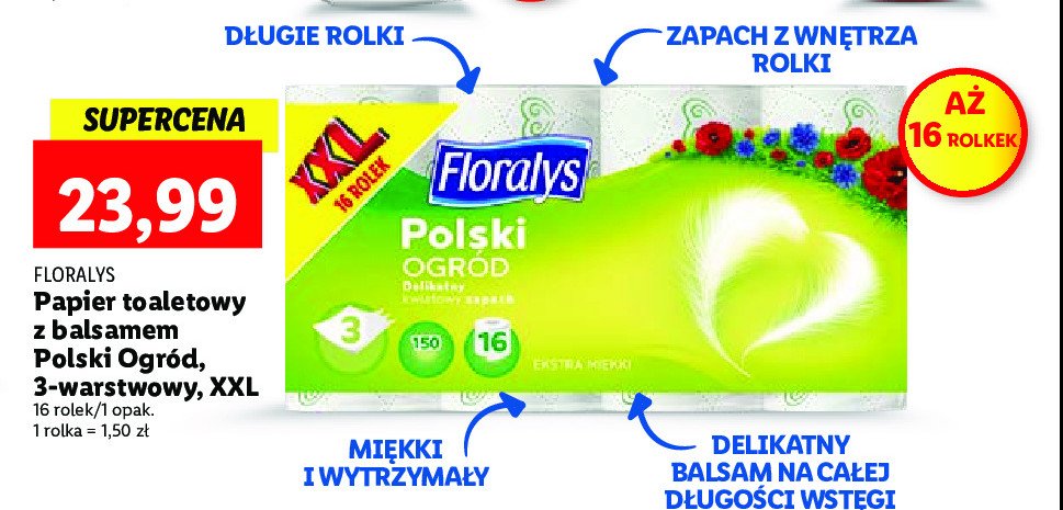Papier toaletowy polski ogród Floralys promocja