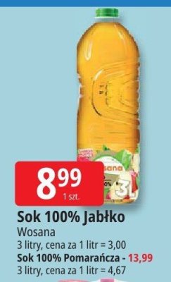 Sok 100% jabłko Wosana promocja w Leclerc