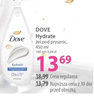 Żel pod prysznic Dove Hydrate promocja w Hebe