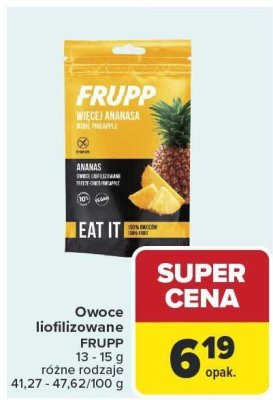 Owoce liofilizowane FRUPP ananas promocja w Carrefour Market