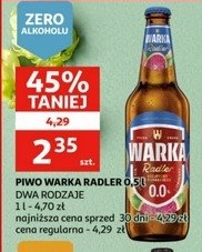 Piwo Warka radler grapefruit-pomarańcz 0% Grupa żywiec warka promocja