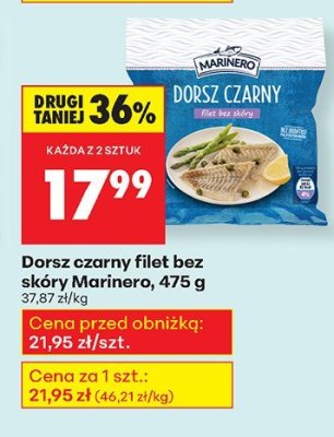 Dorsz czarny filet bez skóry Marinero, 475 g promocja w Biedronka