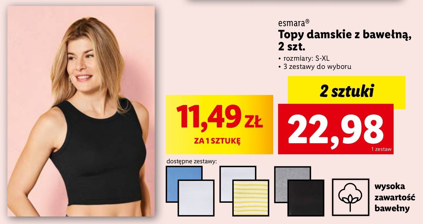 Topy damski rozm. xs-l Esmara promocja