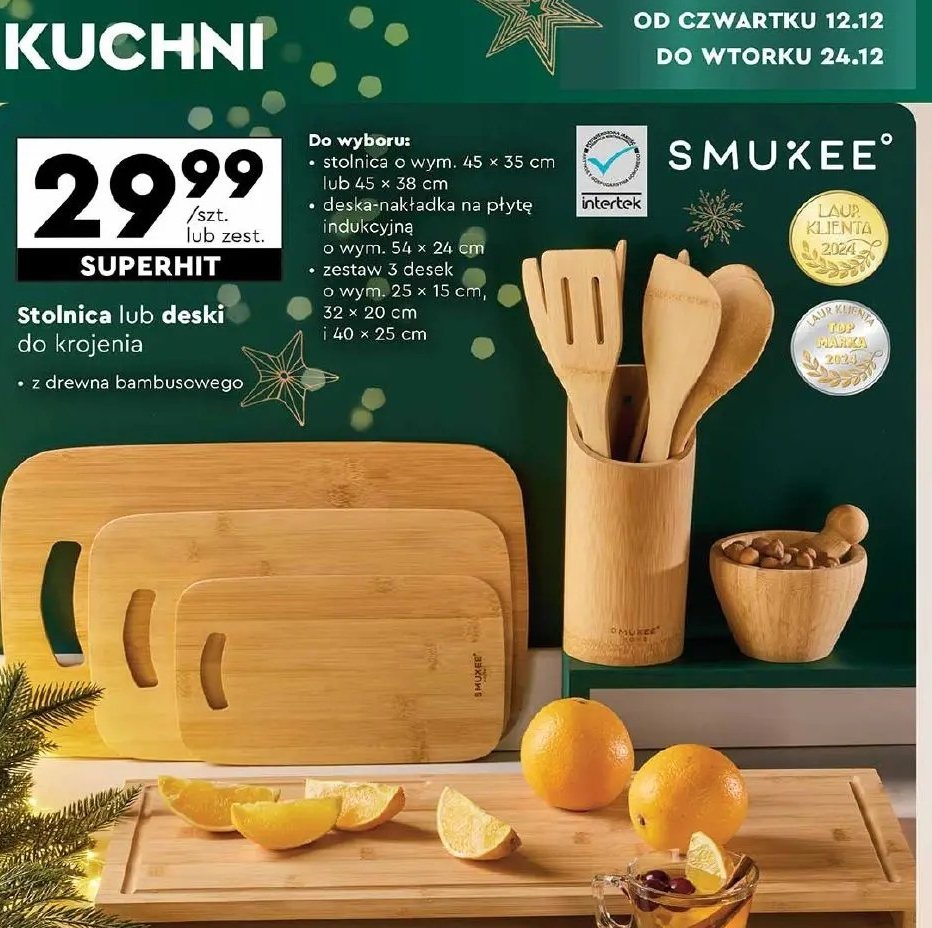 Deska-nakładka na płytę indukcyjną 54 x 24 cm Smukee promocja w Biedronka