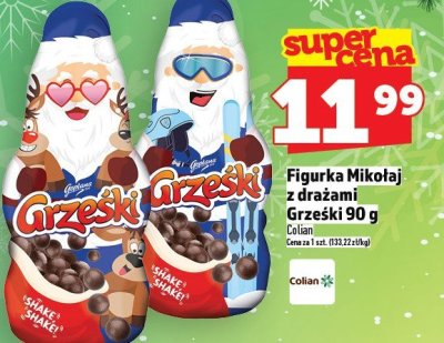Figurka Mikołaj z drażami Grzeski 90 g promocja w TOPAZ