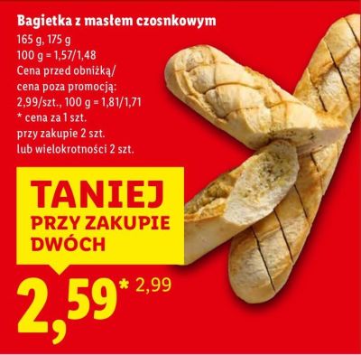 Bagietka z masłem czosnkowym promocja w Lidl