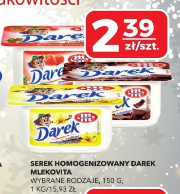 Serek homogenizowany Darek Mlekovita wybrane rodzaje 150g promocja w Top Market