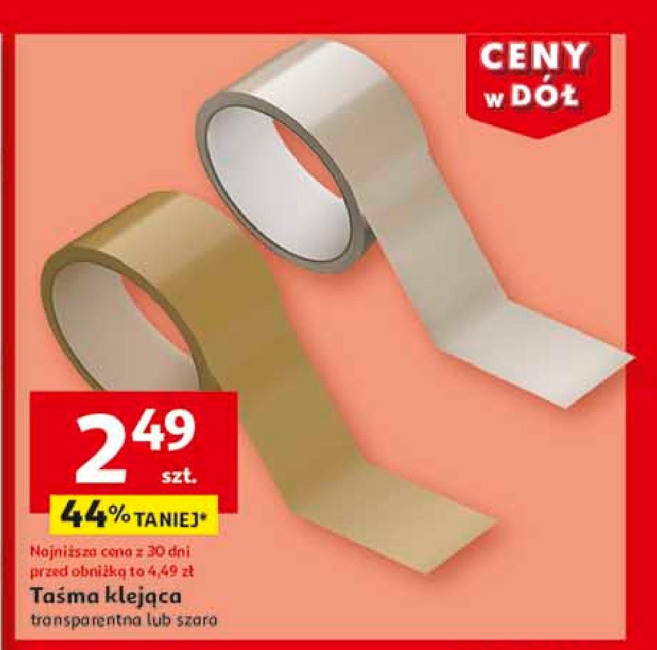 Taśma do pakowania szara promocja w Auchan