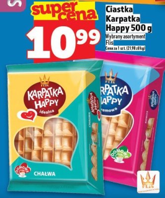Ciastka Karpatka Happy 500 g promocja w TOPAZ