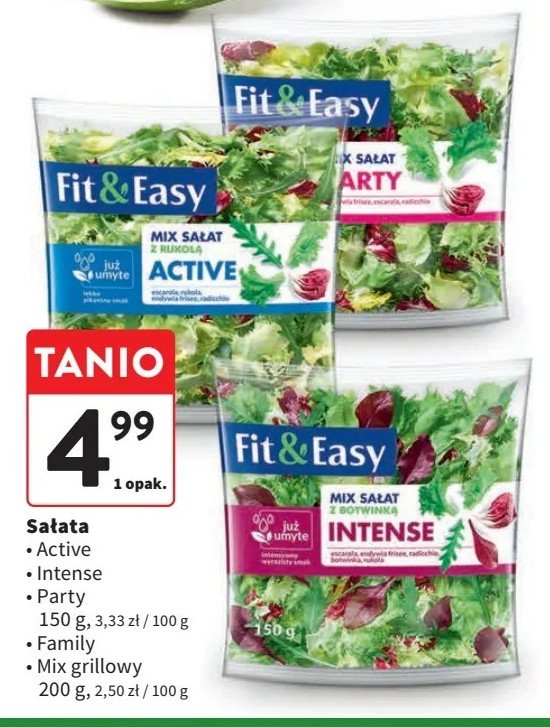 Mieszanka sałat intense Fit & easy promocja