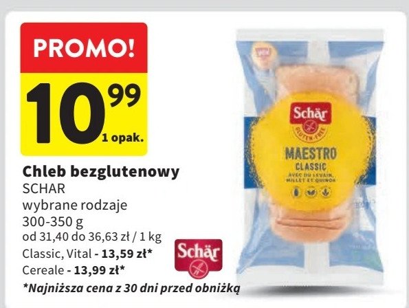 Pieczywo wieloziarniste bezglutenowe maestro cereale Schar promocja