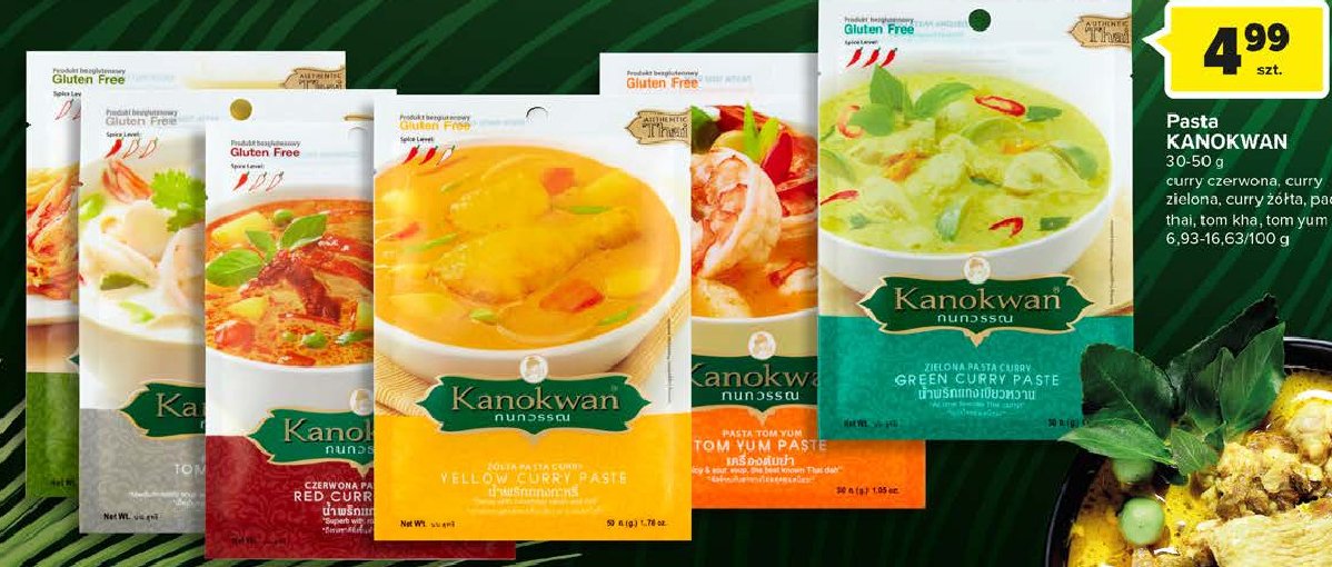Pasta zielone curry Kanokwan promocja