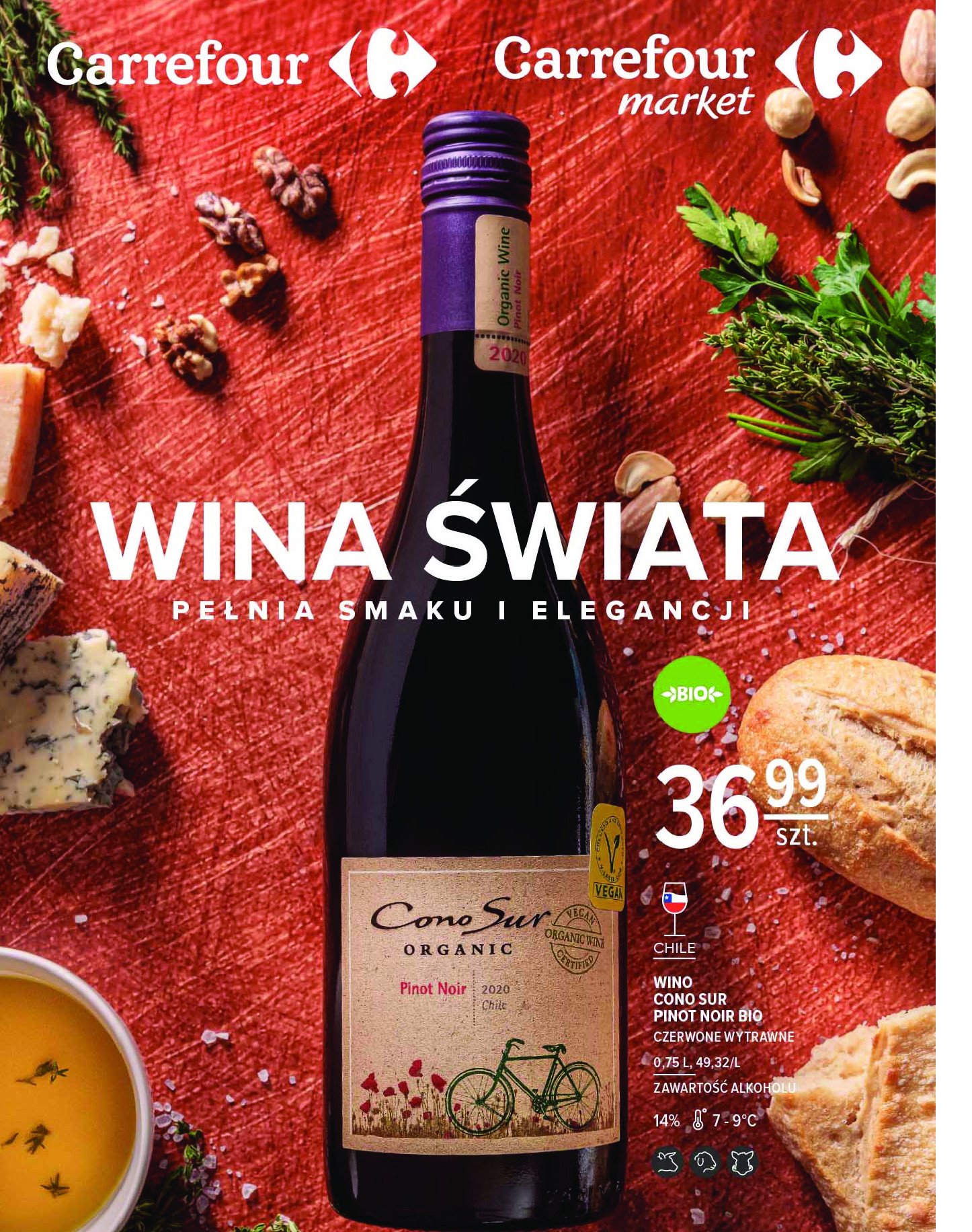 Wino CONO SUR ORGANIC PINOT NOIR promocja