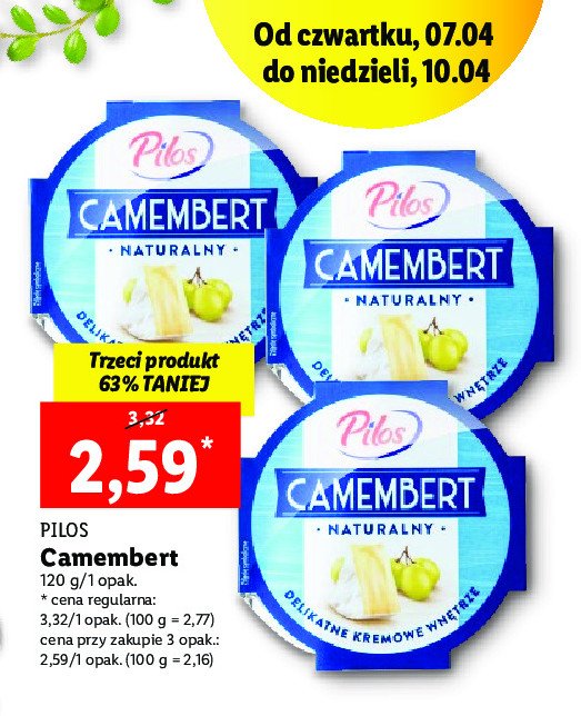Ser camembert naturalny Pilos promocje