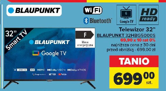 Telewizor 32" 32hbg5000s Blaupunkt promocja w Carrefour