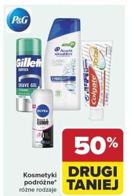 Kosmetyki podróżne, różne rodzaje DRUGI -50% Gillette promocja w Carrefour Market