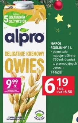 Napój roślinny owsiany Alpro delikatnie kremowy 1L promocja w Selgros