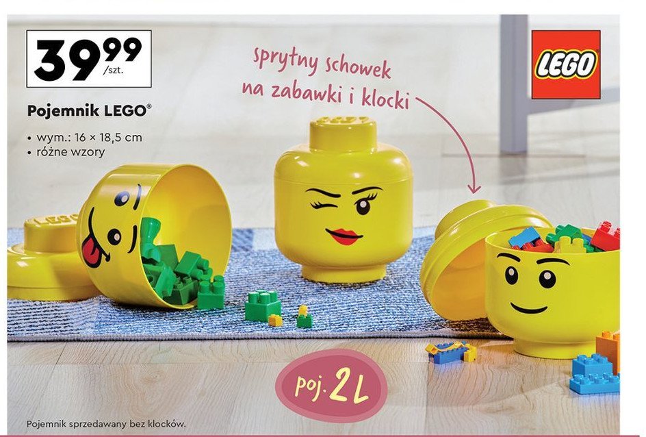 Pojemnik na klocki głowa Lego promocja