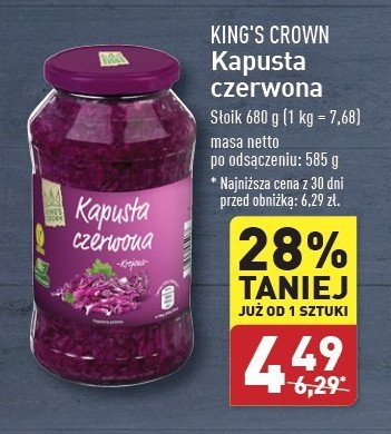 Kapusta czerwona King's crown (aldi) promocja