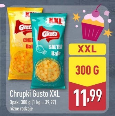 Chrupki Gusto XXL różne rodzaje promocja w Aldi