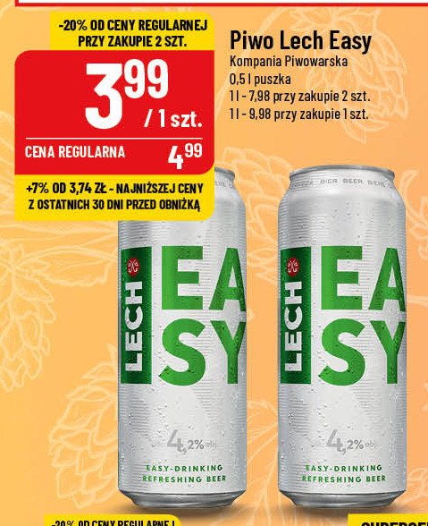 Piwo Lech easy promocja w POLOmarket