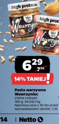Pasta warzywna (różne rodzaje) 180 g promocja w Netto