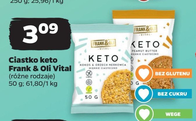 Ciasteczko keto kokos & orzechy nerkowca Frank&oli promocja