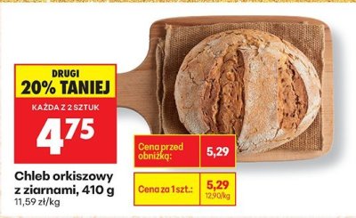 Chleb orkiszowy z ziarnami, 410 g promocja w Biedronka