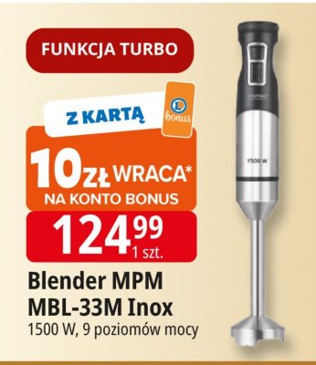 Blender MPM MBL-33M Inox promocja w Leclerc
