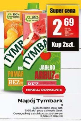 Napój Tymbark różne smaki promocja w Supeco