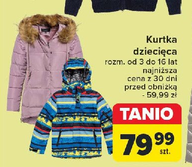 Kurtka dziecięca 3-16 lat Tex promocja w Carrefour