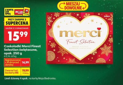 Czekoladki Merci Finest Selection świąteczne promocja w Biedronka