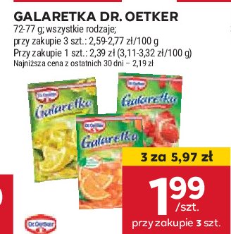 Galaretka cytrynowa Dr. oetker promocja w Stokrotka